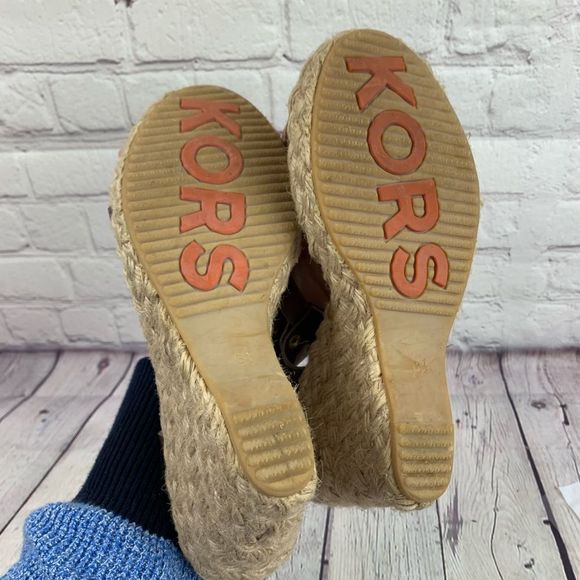 Michael Kors Brown Leather Espadrilles Size 39 - Picture 7 of 8